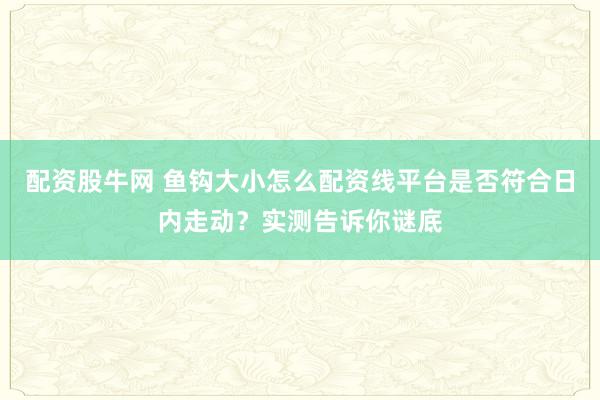 配资股牛网 鱼钩大小怎么配资线平台是否符合日内走动？实测告诉你谜底